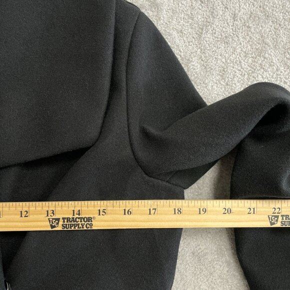 NEW Tahari Women's S Black Belted Pea Coat Wrap Polyester - Picture 5 of 10